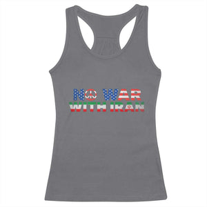 No War USA Iran Flag Racerback Tank Top Iranian Freedom Peace Advocate Gift TS12 Charcoal Print Your Wear