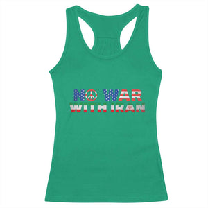 No War USA Iran Flag Racerback Tank Top Iranian Freedom Peace Advocate Gift TS12 Irish Green Print Your Wear