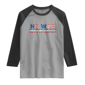 No War USA Iran Flag Raglan Shirt Iranian Freedom Peace Advocate Gift TS12 Sport Gray Black Print Your Wear