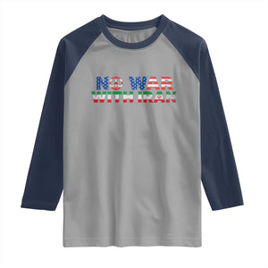 No War USA Iran Flag Raglan Shirt Iranian Freedom Peace Advocate Gift TS12 Sport Gray Navy Print Your Wear