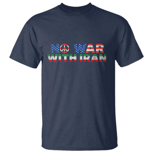 No War USA Iran Flag T Shirt Iranian Freedom Peace Advocate Gift TS12 Navy Print Your Wear
