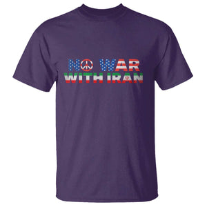 No War USA Iran Flag T Shirt Iranian Freedom Peace Advocate Gift TS12 Purple Print Your Wear