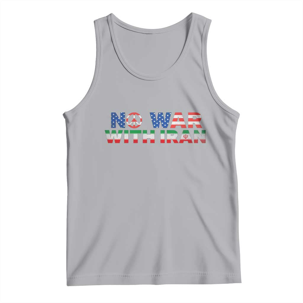 No War USA Iran Flag Tank Top Iranian Freedom Peace Advocate Gift TS12 Athletic Heather Print Your Wear