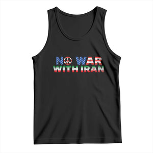 No War USA Iran Flag Tank Top Iranian Freedom Peace Advocate Gift TS12 Black Print Your Wear