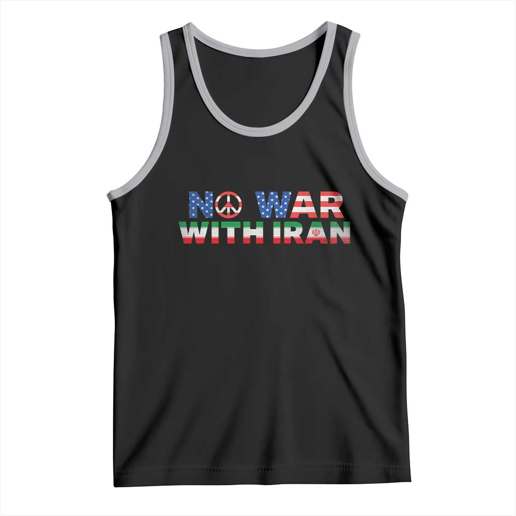 No War USA Iran Flag Tank Top Iranian Freedom Peace Advocate Gift TS12 Black Athletic Heather Print Your Wear