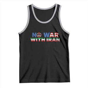 No War USA Iran Flag Tank Top Iranian Freedom Peace Advocate Gift TS12 Black Athletic Heather Print Your Wear