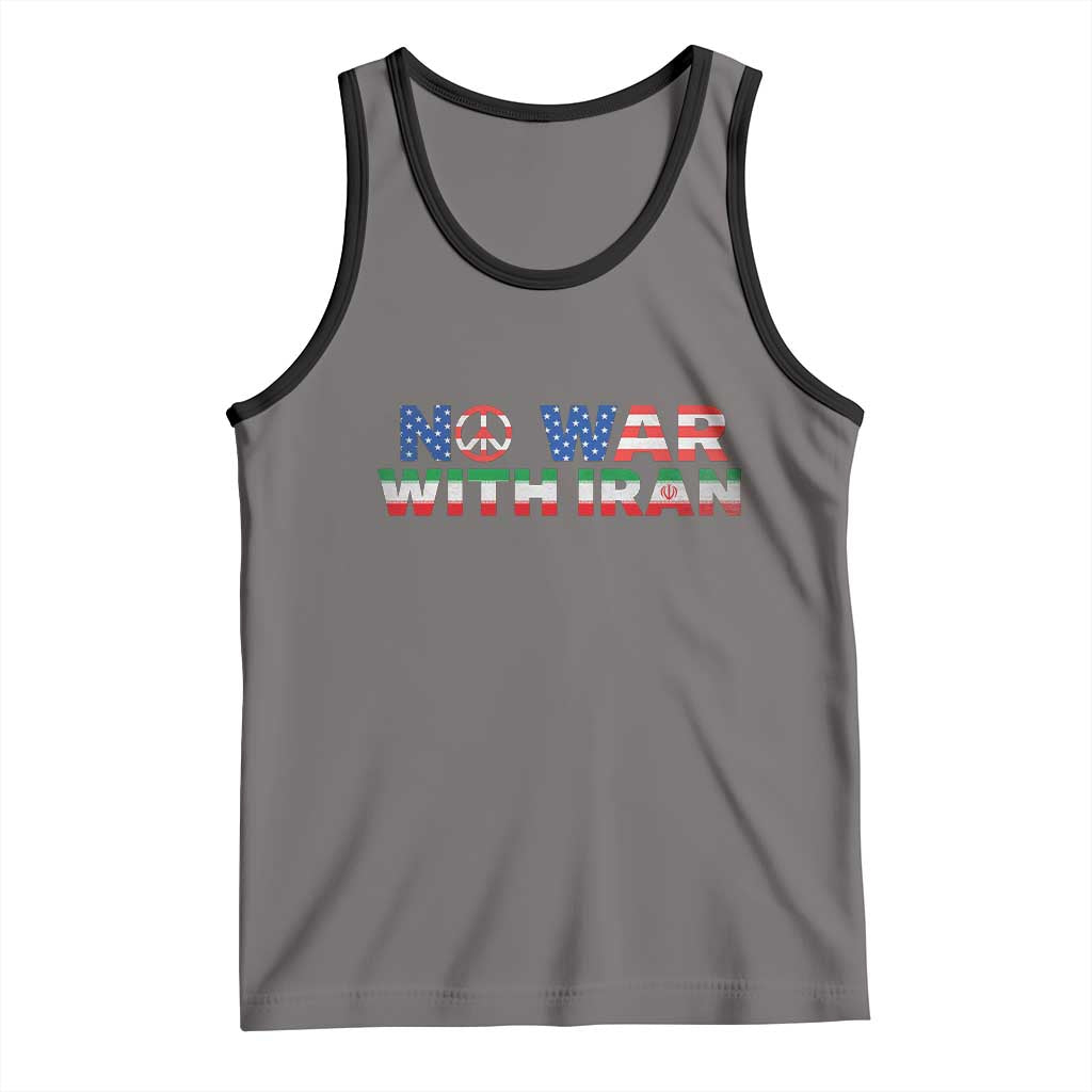 No War USA Iran Flag Tank Top Iranian Freedom Peace Advocate Gift TS12 Deep Heather Black Print Your Wear
