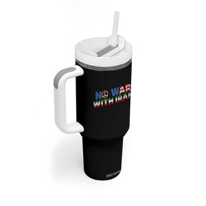 No War USA Iran Flag Tumbler With Handle Iranian Freedom Peace Advocate Gift TS12 Print Your Wear