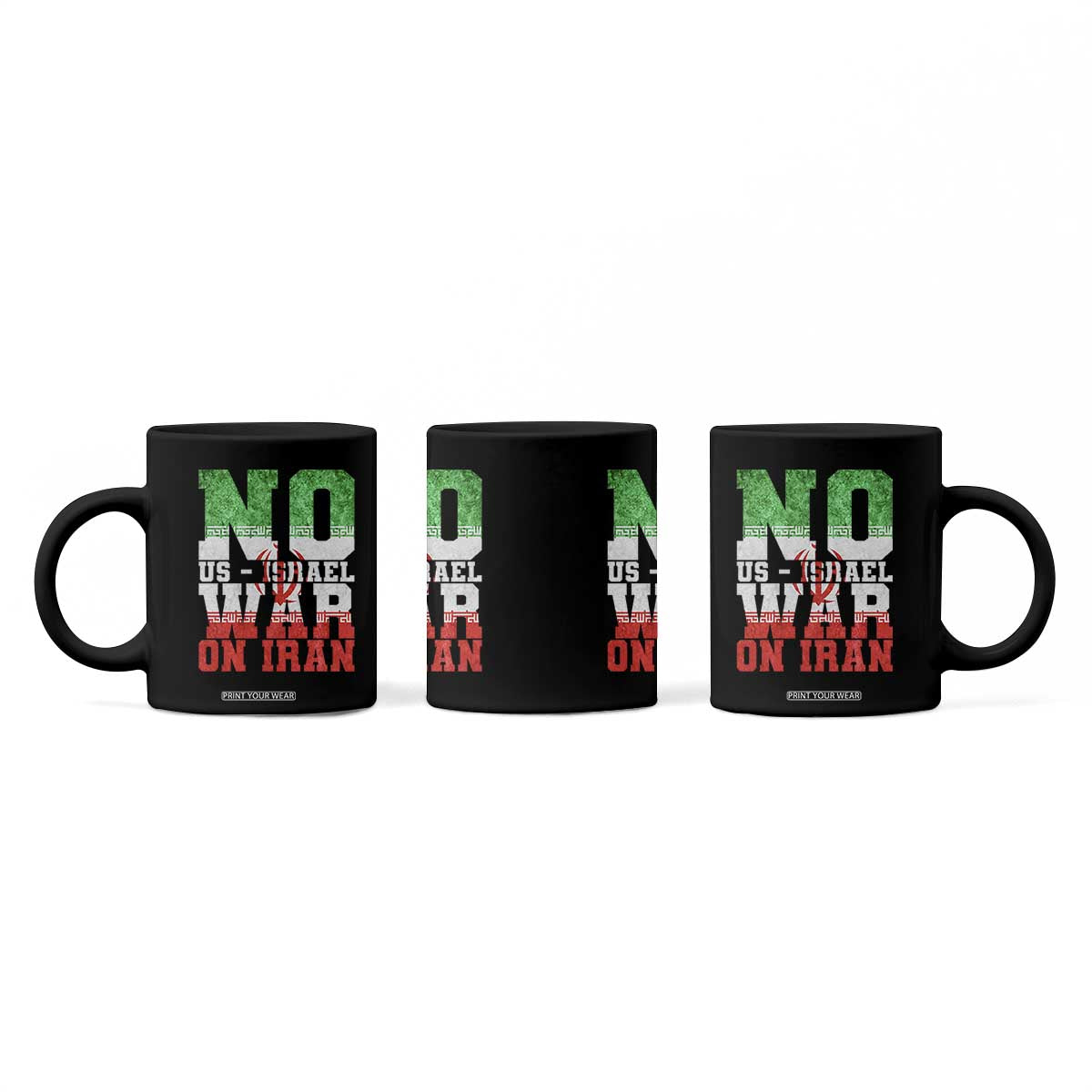 No Us Israel War On Iran Coffee Mug Anti War Political Protest Statement TS12 Print Your Wear