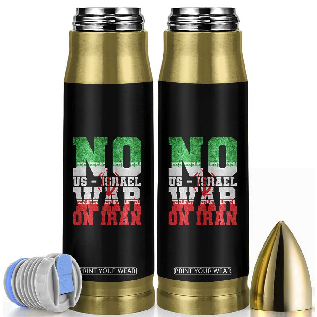 No Us Israel War On Iran Bullet Tumbler Anti War Political Protest Statement TS12 Black Print Your Wear