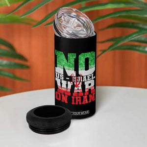 No Us Israel War On Iran 4 in 1 Can Cooler Tumbler Anti War Political Protest Statement TS12 Print Your Wear