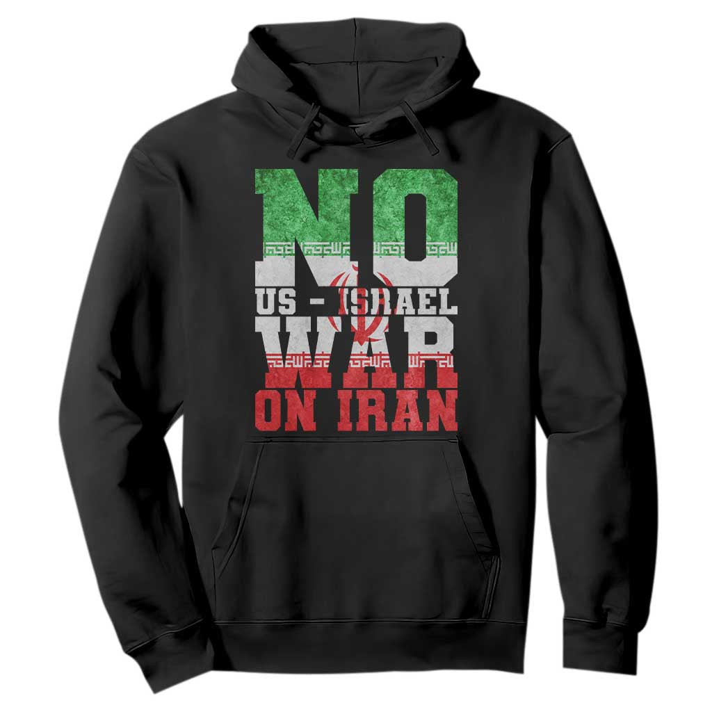 No Us Israel War On Iran Hoodie Anti War Political Protest Statement TS12 Black Print Your Wear