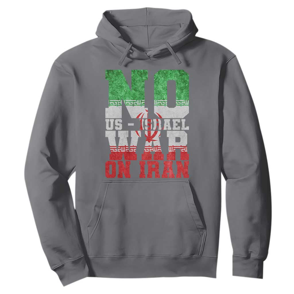 No Us Israel War On Iran Hoodie Anti War Political Protest Statement TS12 Charcoal Print Your Wear