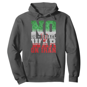 No Us Israel War On Iran Hoodie Anti War Political Protest Statement TS12 Dark Heather Print Your Wear