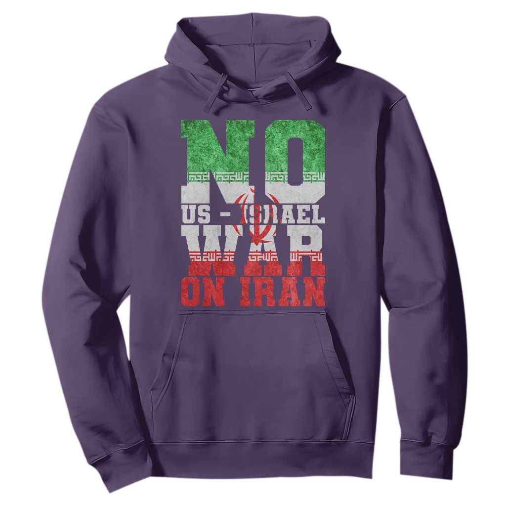 No Us Israel War On Iran Hoodie Anti War Political Protest Statement TS12 Purple Print Your Wear