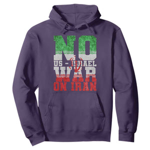 No Us Israel War On Iran Hoodie Anti War Political Protest Statement TS12 Purple Print Your Wear