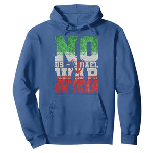 No Us Israel War On Iran Hoodie Anti War Political Protest Statement TS12 Royal Blue Print Your Wear