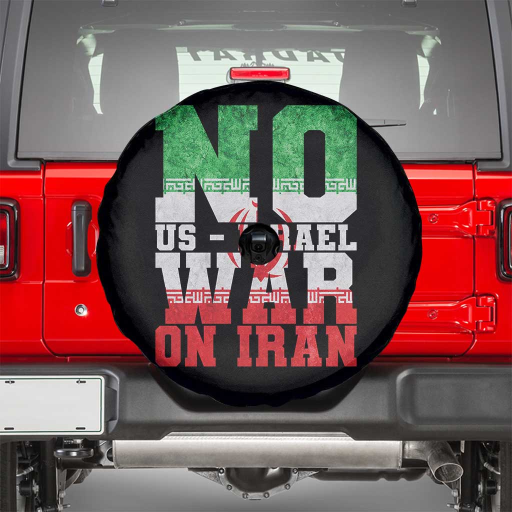 No Us Israel War On Iran Spare Tire Cover Anti War Political Protest Statement TS12 Black Print Your Wear