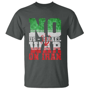 No Us Israel War On Iran T Shirt Anti War Political Protest Statement TS12 Dark Heather Print Your Wear