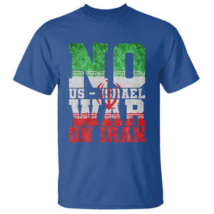 No Us Israel War On Iran T Shirt Anti War Political Protest Statement TS12 Royal Blue Print Your Wear