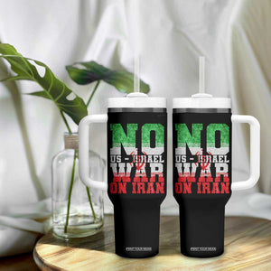 No Us Israel War On Iran Tumbler With Handle Anti War Political Protest Statement TS12 Print Your Wear
