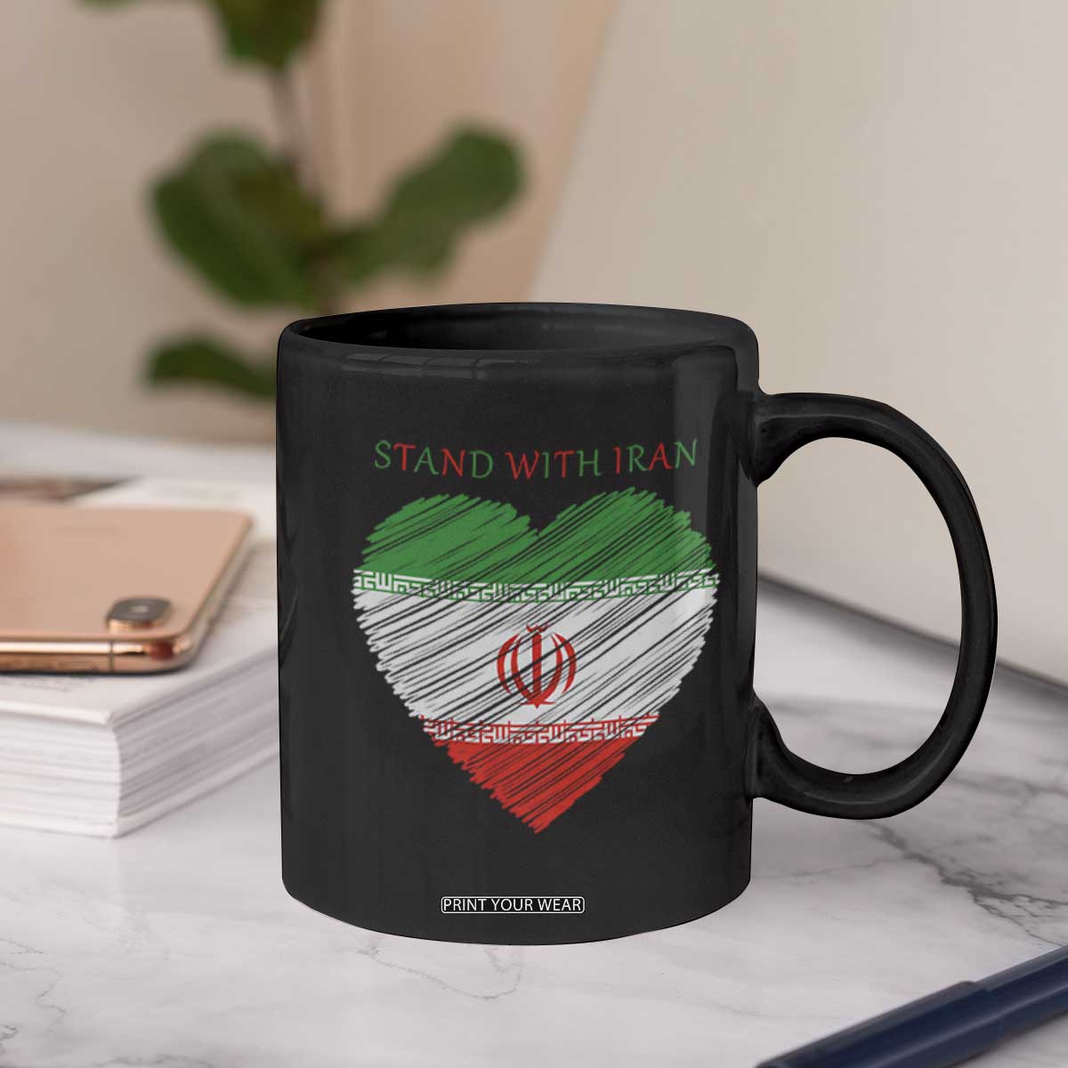 Stand With Iran Coffee Mug Anti War Political Protest Statement TS12 Print Your Wear