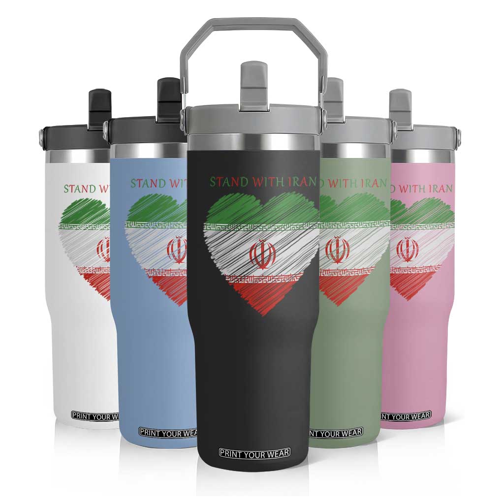 Stand With Iran Flip Straw Tumbler Anti War Political Protest Statement TS12 Print Your Wear