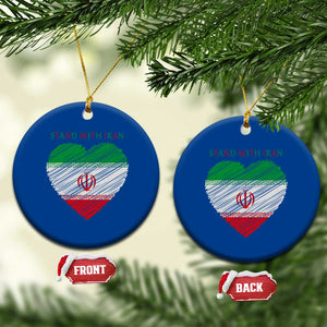 Stand With Iran Ceramic Ornament Anti War Political Protest Statement TS12 1pc Blue Print Your Wear