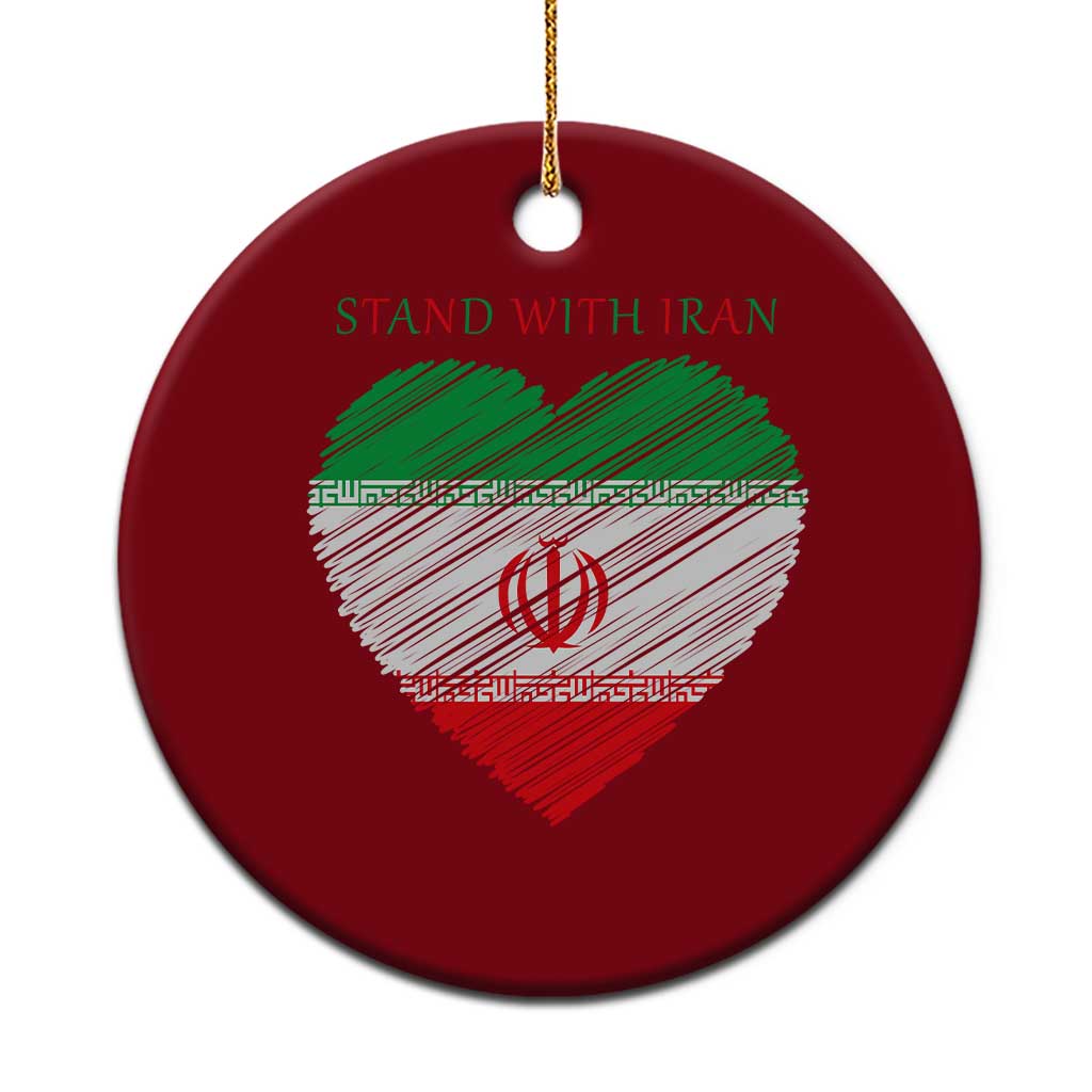 Stand With Iran Ceramic Ornament Anti War Political Protest Statement TS12 1pc Red Print Your Wear