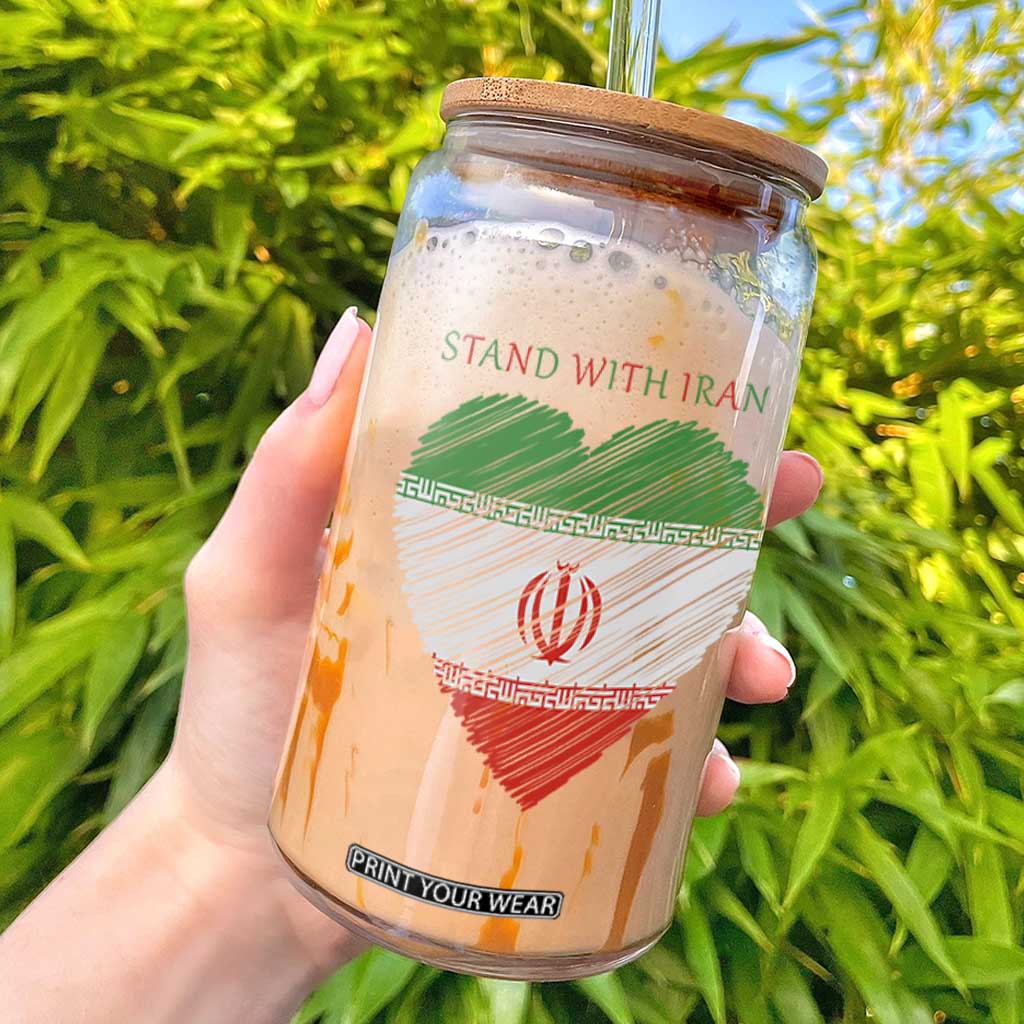 Stand With Iran Glass Can Anti War Political Protest Statement TS12 Black Print Your Wear