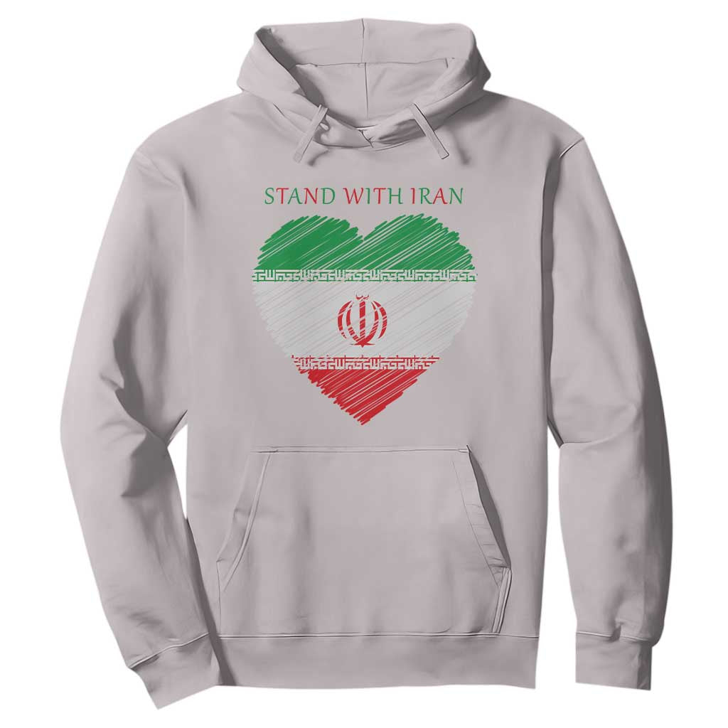 Stand With Iran Hoodie Anti War Political Protest Statement TS12 Ice Gray Print Your Wear