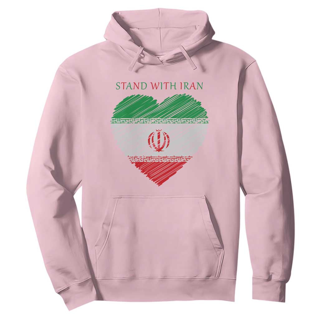 Stand With Iran Hoodie Anti War Political Protest Statement TS12 Light Pink Print Your Wear