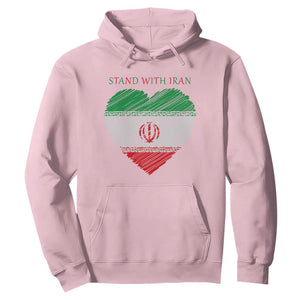 Stand With Iran Hoodie Anti War Political Protest Statement TS12 Light Pink Print Your Wear