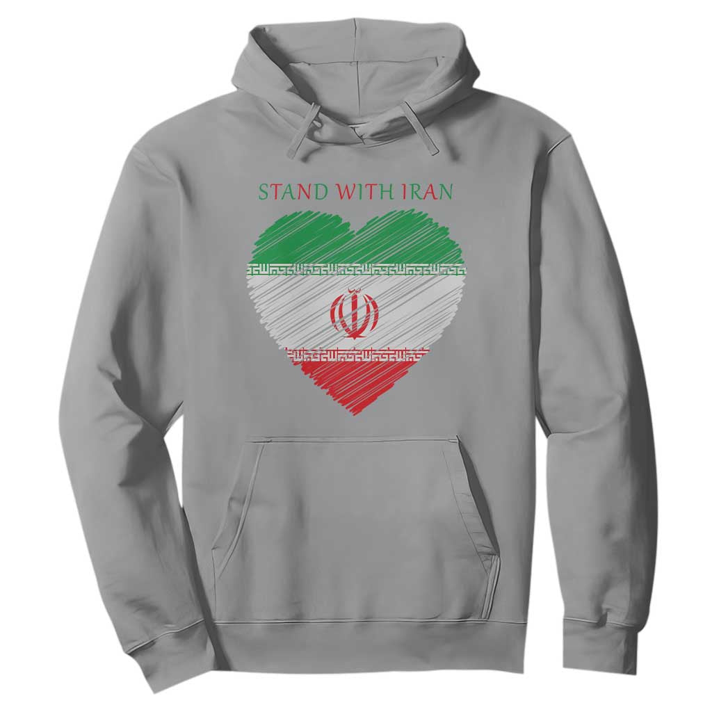 Stand With Iran Hoodie Anti War Political Protest Statement TS12 Sport Gray Print Your Wear