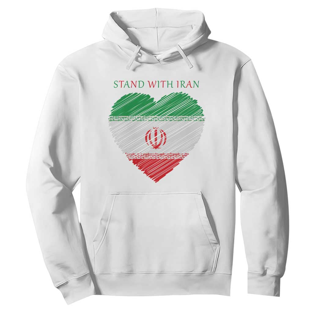 Stand With Iran Hoodie Anti War Political Protest Statement TS12 White Print Your Wear