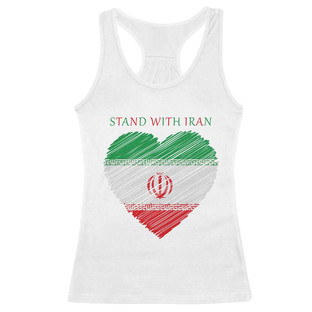 Stand With Iran Racerback Tank Top Anti War Political Protest Statement TS12 White Print Your Wear