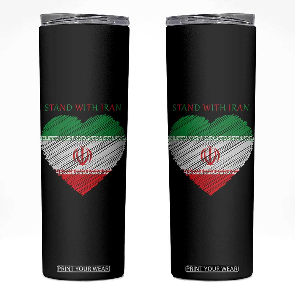 Stand With Iran Skinny Tumbler Anti War Political Protest Statement TS12 Black Print Your Wear