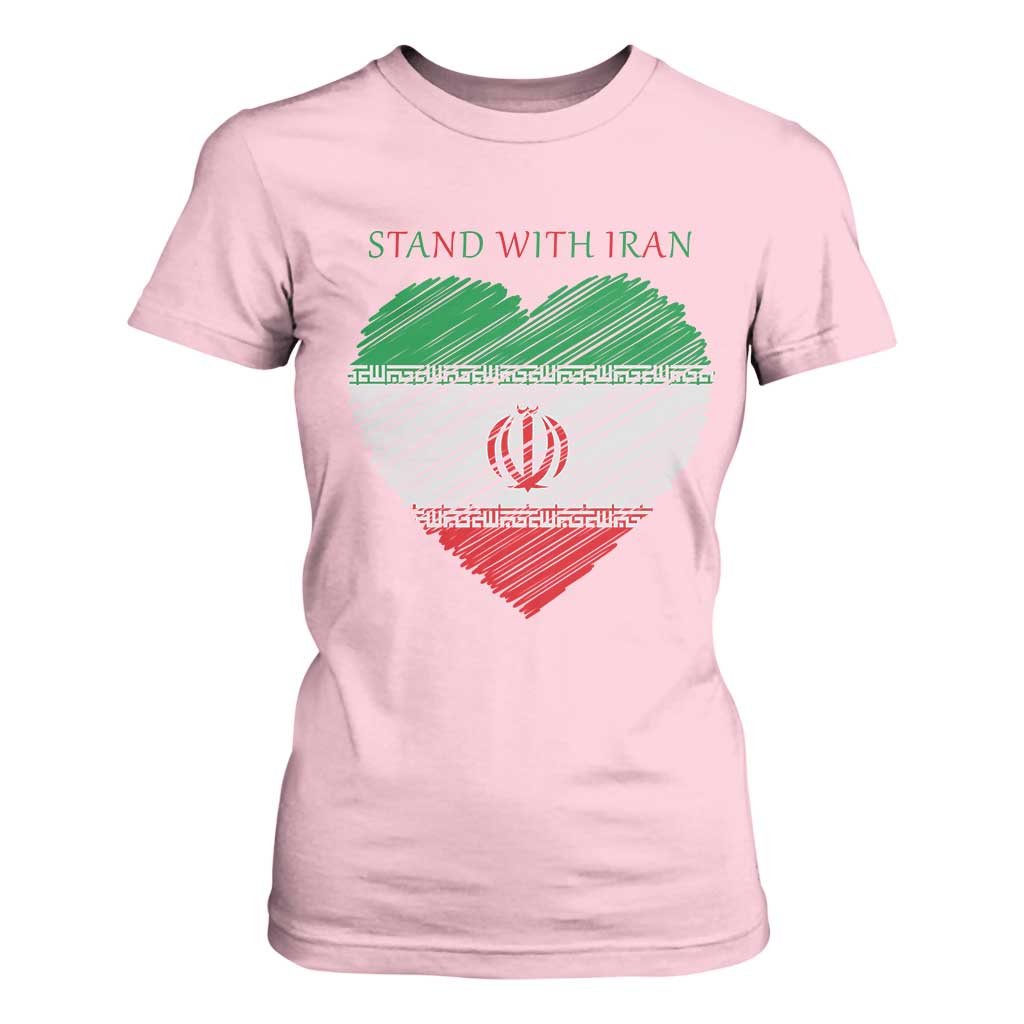 Stand With Iran T Shirt For Women Anti War Political Protest Statement TS12 Light Pink Print Your Wear