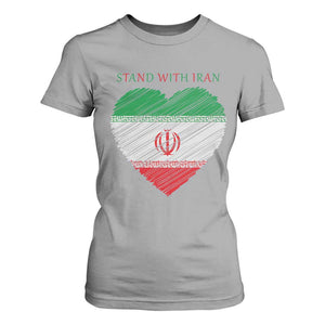 Stand With Iran T Shirt For Women Anti War Political Protest Statement TS12 Sport Gray Print Your Wear