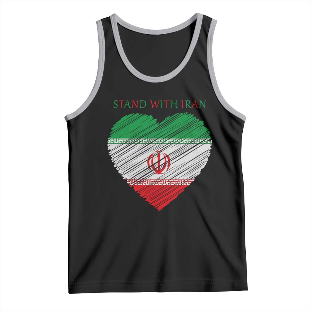 Stand With Iran Tank Top Anti War Political Protest Statement TS12 Black Athletic Heather Print Your Wear