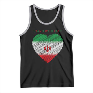 Stand With Iran Tank Top Anti War Political Protest Statement TS12 Black Athletic Heather Print Your Wear