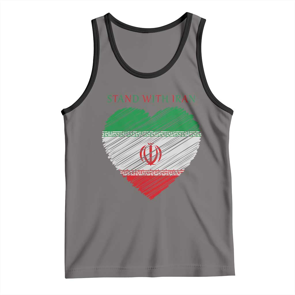 Stand With Iran Tank Top Anti War Political Protest Statement TS12 Deep Heather Black Print Your Wear