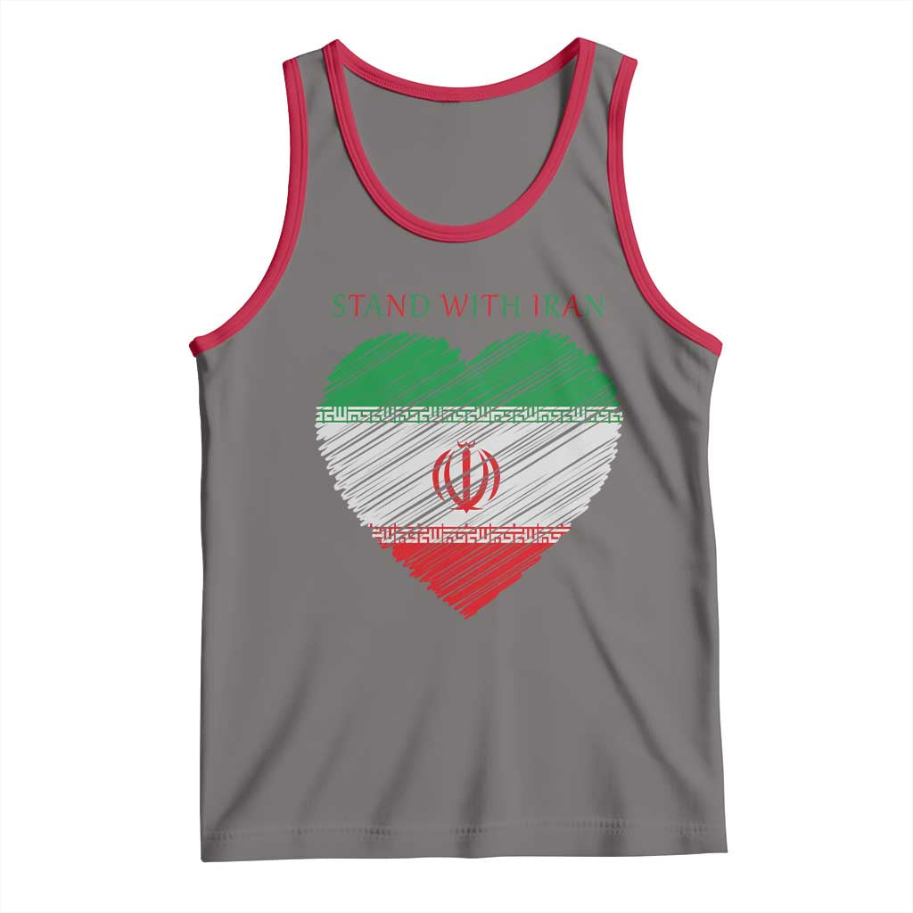 Stand With Iran Tank Top Anti War Political Protest Statement TS12 Deep Heather Red Print Your Wear