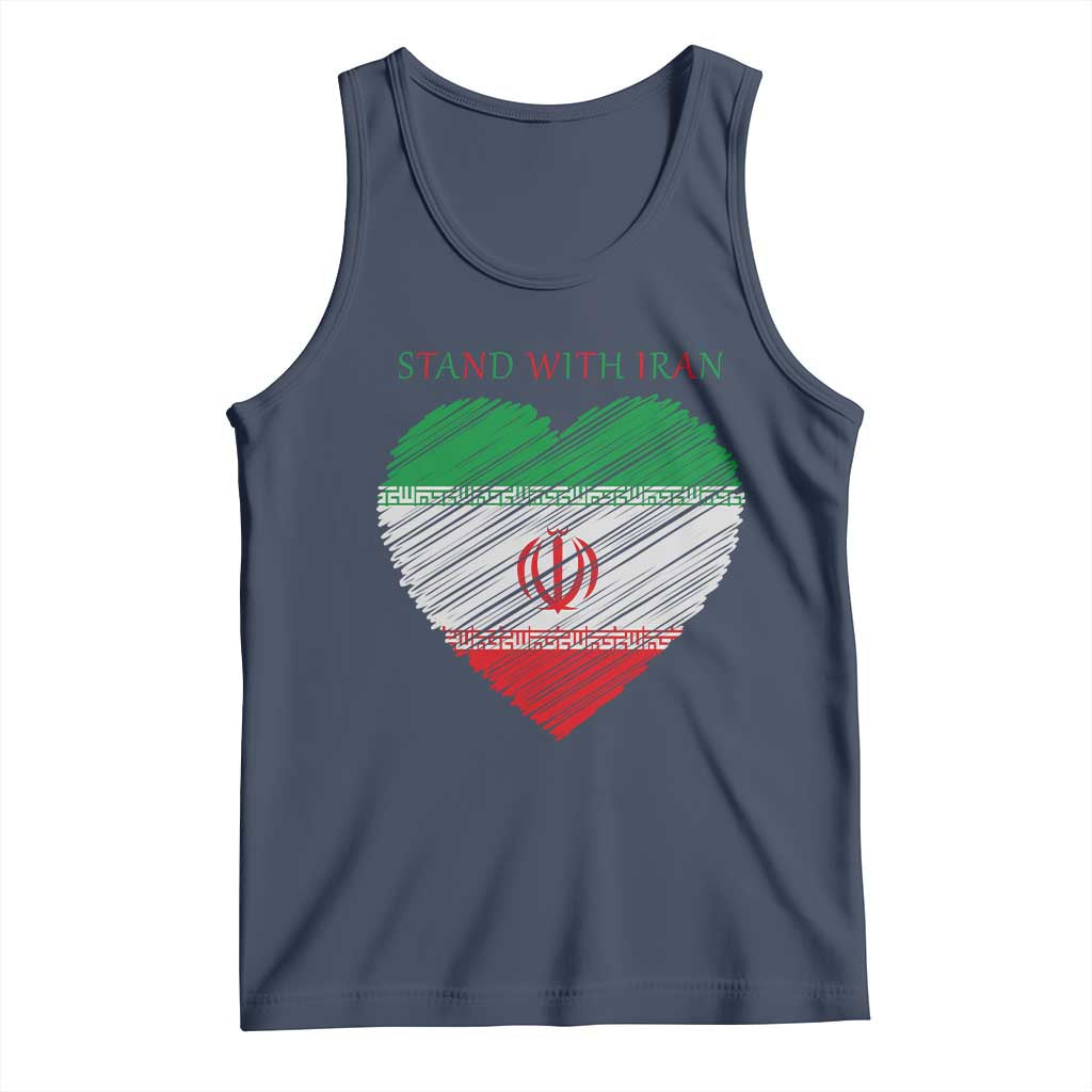 Stand With Iran Tank Top Anti War Political Protest Statement TS12 Navy Print Your Wear