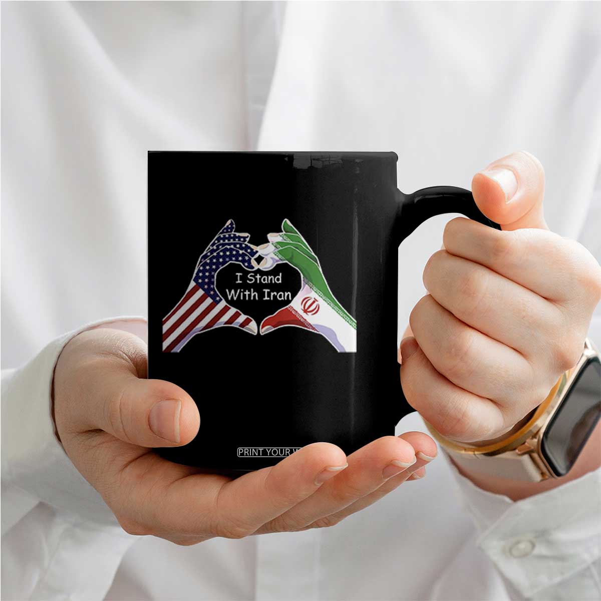 I Stand With Iran Coffee Mug Support Iranian People For Peace TS12 Print Your Wear