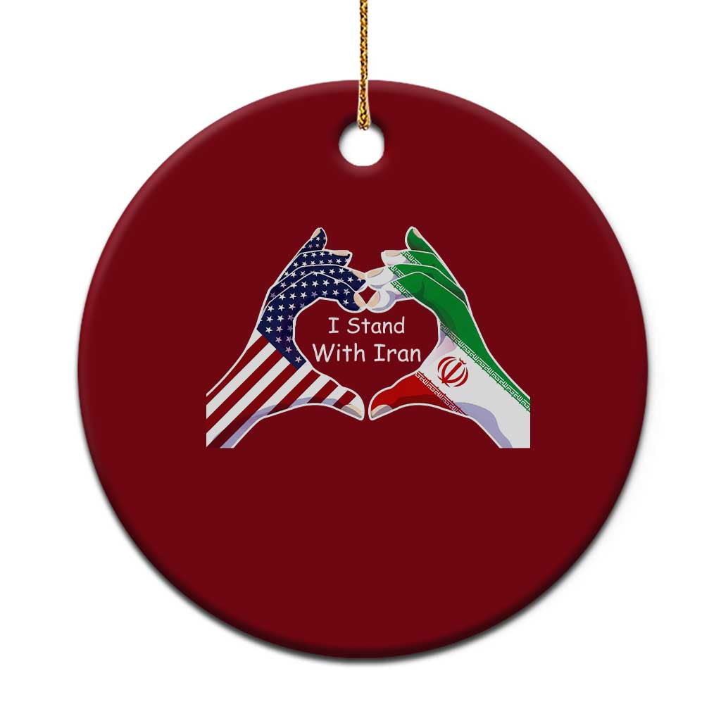 I Stand With Iran Ceramic Ornament Support Iranian People For Peace TS12 1pc Red Print Your Wear
