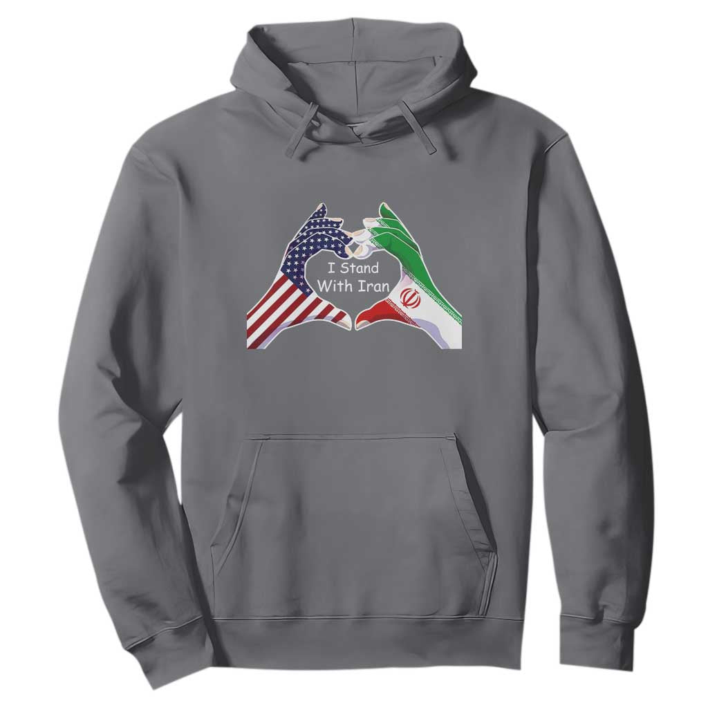 I Stand With Iran Hoodie Support Iranian People For Peace TS12 Charcoal Print Your Wear