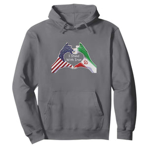 I Stand With Iran Hoodie Support Iranian People For Peace TS12 Charcoal Print Your Wear