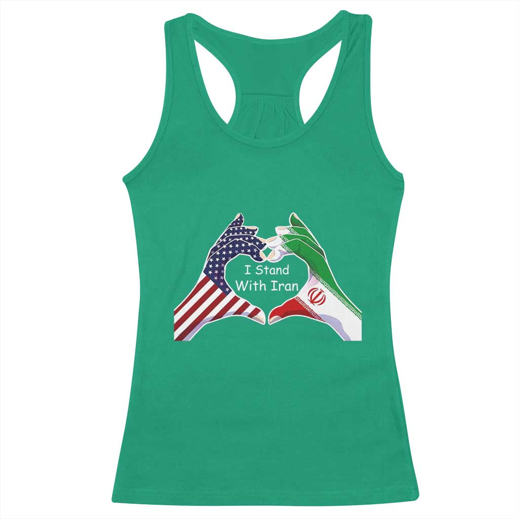 I Stand With Iran Racerback Tank Top Support Iranian People For Peace TS12 Irish Green Print Your Wear