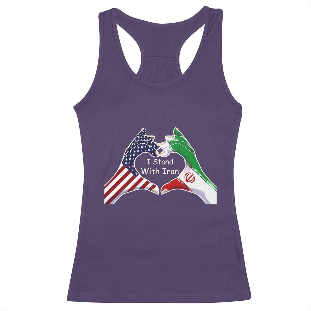 I Stand With Iran Racerback Tank Top Support Iranian People For Peace TS12 Purple Print Your Wear